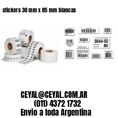 stickers 30 mm x 85 mm	blancas