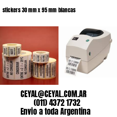 stickers 30 mm x 95 mm	blancas