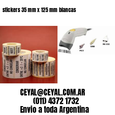 stickers 35 mm x 125 mm	blancas