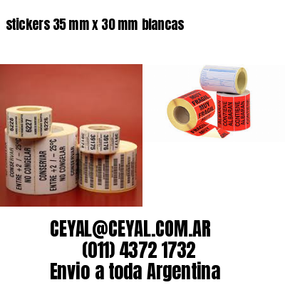 stickers 35 mm x 30 mm	blancas