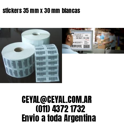 stickers 35 mm x 30 mm	blancas