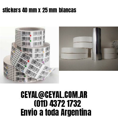 stickers 40 mm x 25 mm	blancas