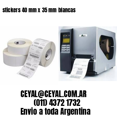 stickers 40 mm x 35 mm	blancas