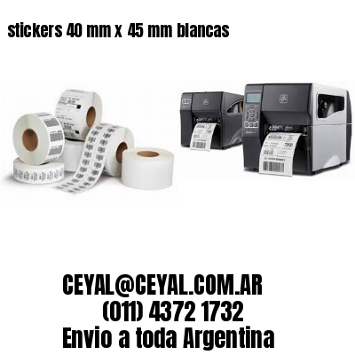 stickers 40 mm x 45 mm	blancas
