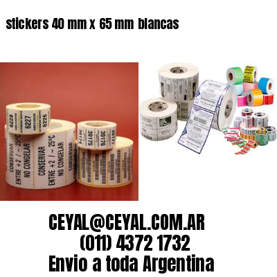 stickers 40 mm x 65 mm	blancas