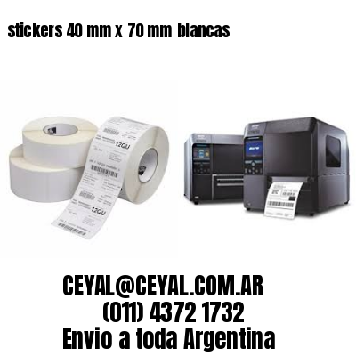 stickers 40 mm x 70 mm	blancas