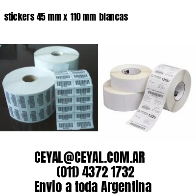 stickers 45 mm x 110 mm	blancas