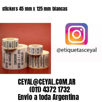 stickers 45 mm x 125 mm	blancas