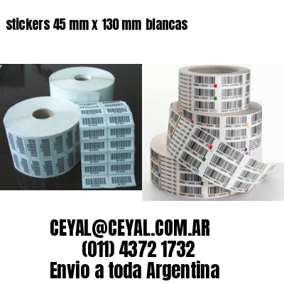 stickers 45 mm x 130 mm	blancas