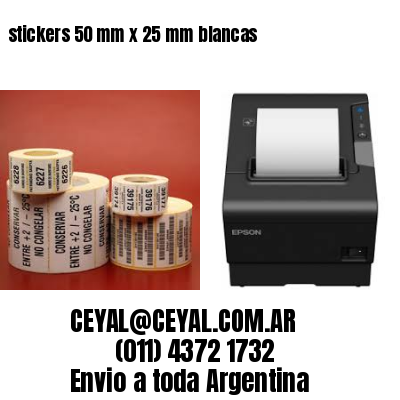 stickers 50 mm x 25 mm	blancas