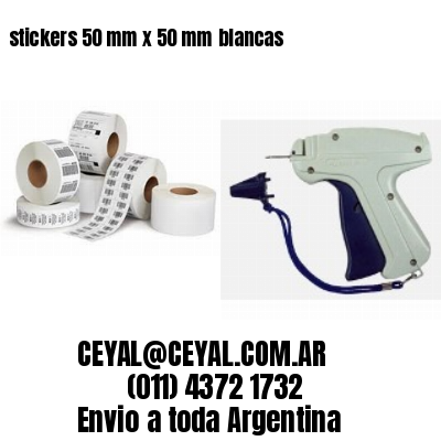 stickers 50 mm x 50 mm	blancas