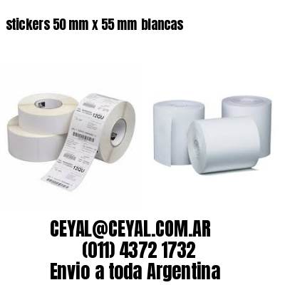 stickers 50 mm x 55 mm	blancas