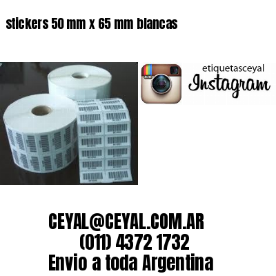 stickers 50 mm x 65 mm	blancas