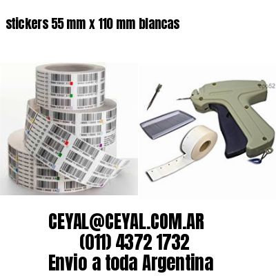 stickers 55 mm x 110 mm	blancas