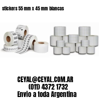 stickers 55 mm x 45 mm	blancas