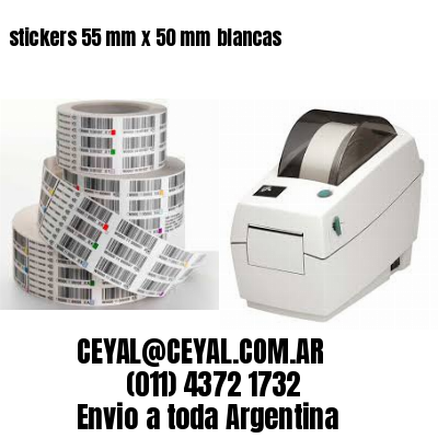stickers 55 mm x 50 mm	blancas