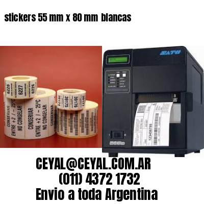 stickers 55 mm x 80 mm	blancas