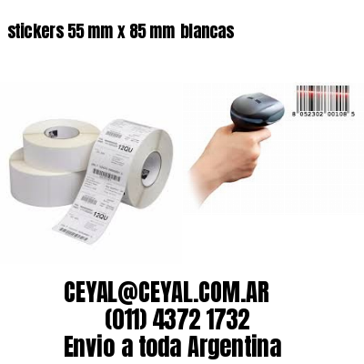 stickers 55 mm x 85 mm	blancas