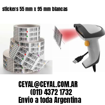 stickers 55 mm x 95 mm	blancas