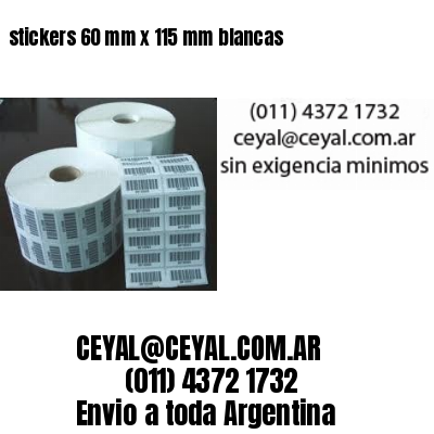 stickers 60 mm x 115 mm	blancas