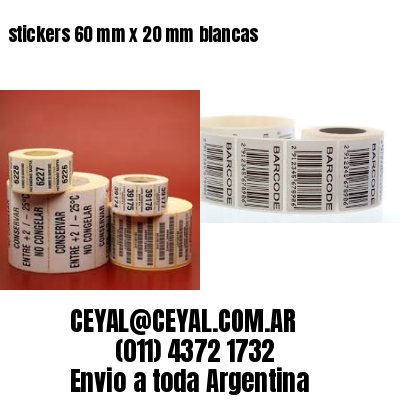 stickers 60 mm x 20 mm	blancas