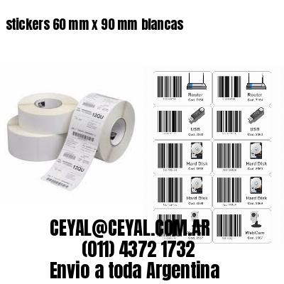 stickers 60 mm x 90 mm	blancas