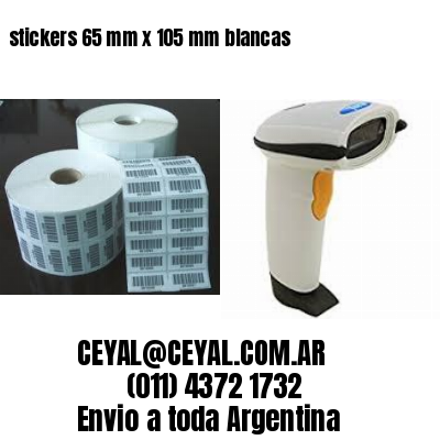 stickers 65 mm x 105 mm	blancas