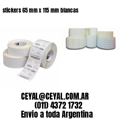 stickers 65 mm x 115 mm	blancas