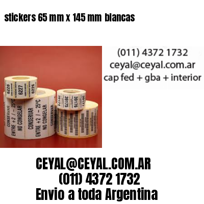 stickers 65 mm x 145 mm	blancas
