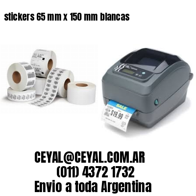 stickers 65 mm x 150 mm	blancas