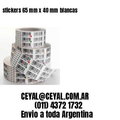 stickers 65 mm x 40 mm	blancas