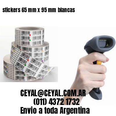 stickers 65 mm x 95 mm	blancas
