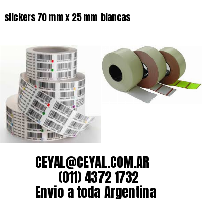 stickers 70 mm x 25 mm	blancas