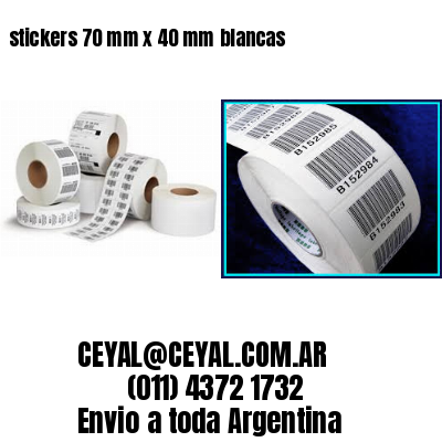 stickers 70 mm x 40 mm	blancas