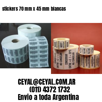 stickers 70 mm x 45 mm	blancas