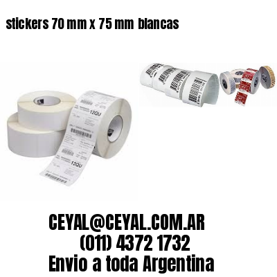 stickers 70 mm x 75 mm	blancas