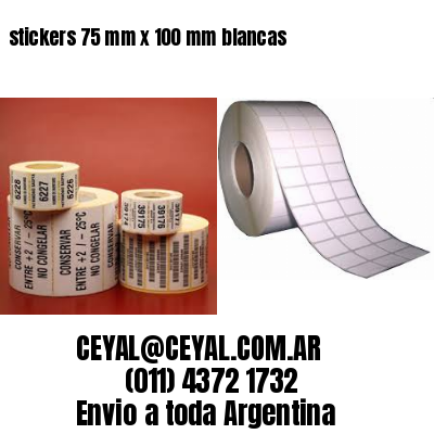 stickers 75 mm x 100 mm	blancas