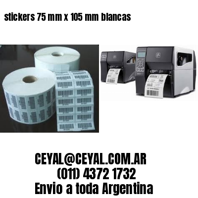 stickers 75 mm x 105 mm	blancas