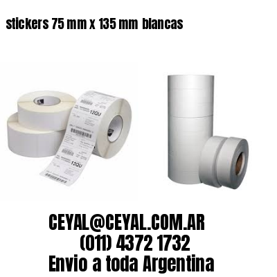 stickers 75 mm x 135 mm	blancas