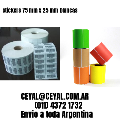stickers 75 mm x 25 mm	blancas