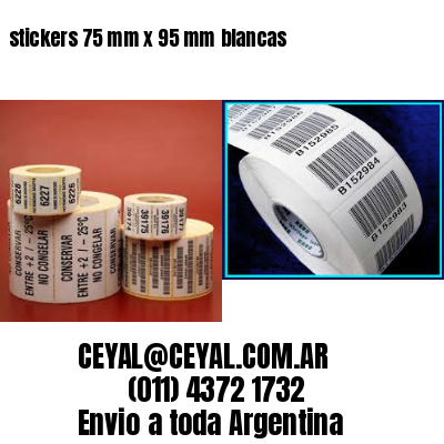 stickers 75 mm x 95 mm	blancas