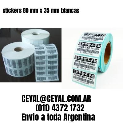 stickers 80 mm x 35 mm	blancas