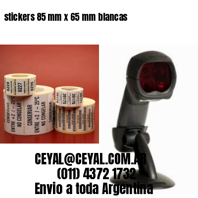 stickers 85 mm x 65 mm	blancas