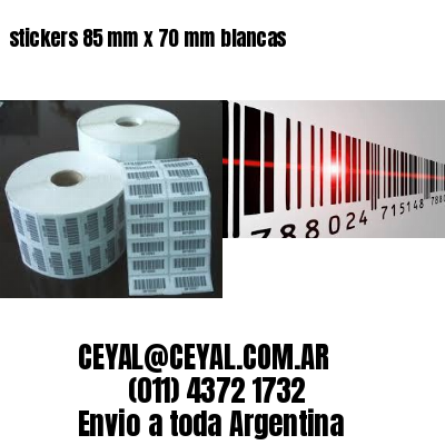 stickers 85 mm x 70 mm	blancas