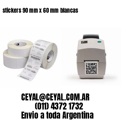 stickers 90 mm x 60 mm	blancas