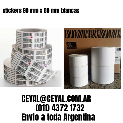 stickers 90 mm x 80 mm	blancas