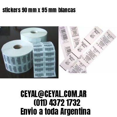 stickers 90 mm x 95 mm	blancas