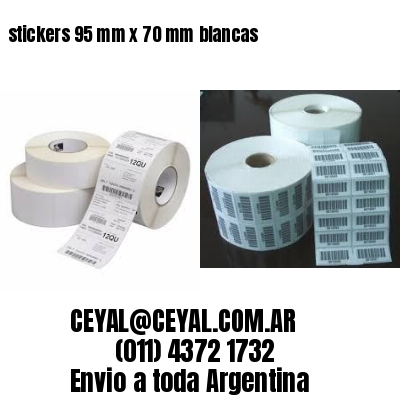 stickers 95 mm x 70 mm	blancas