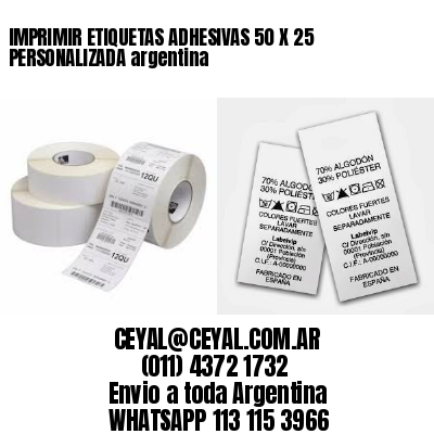 IMPRIMIR ETIQUETAS ADHESIVAS 50 X 25 PERSONALIZADA argentina