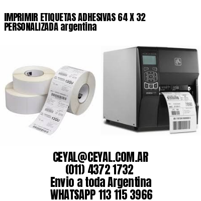 IMPRIMIR ETIQUETAS ADHESIVAS 64 X 32 PERSONALIZADA argentina